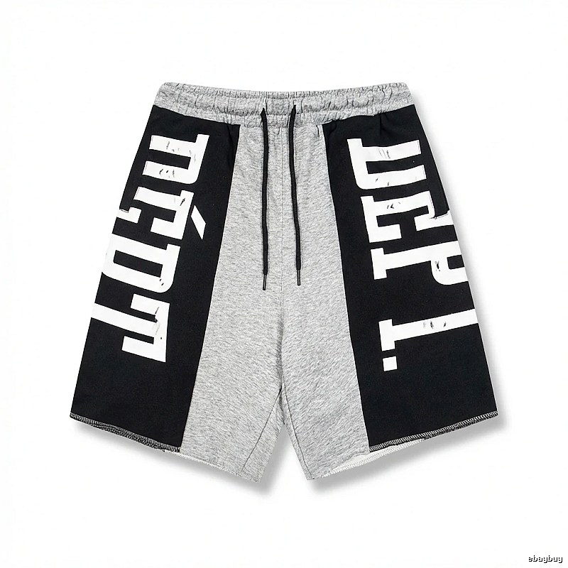 Gallery Dept. letter-print grey and black shorts