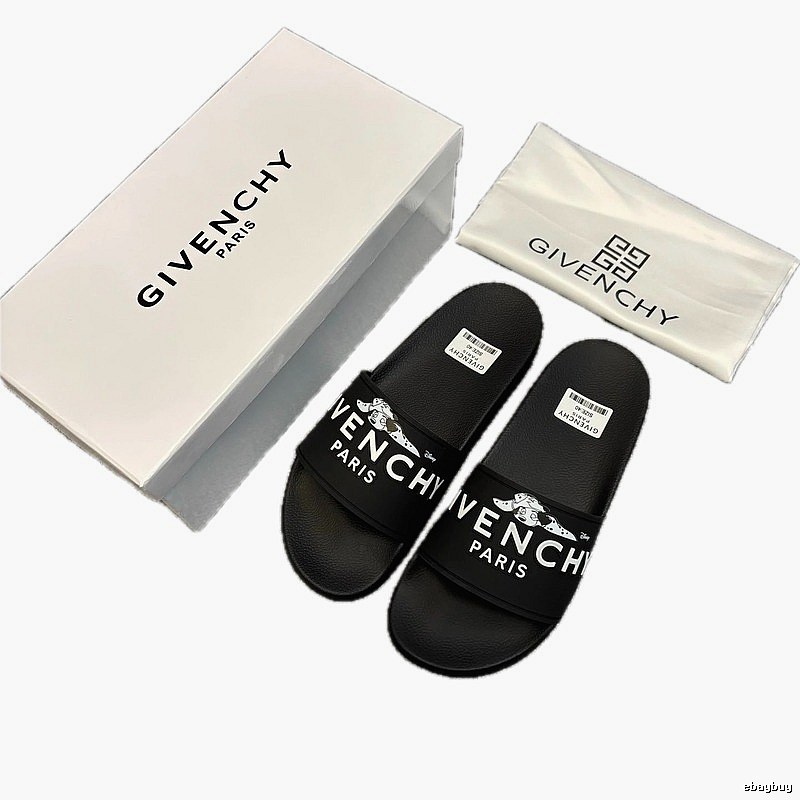 Givenchy x Disney Street Style Black Slide Sandals