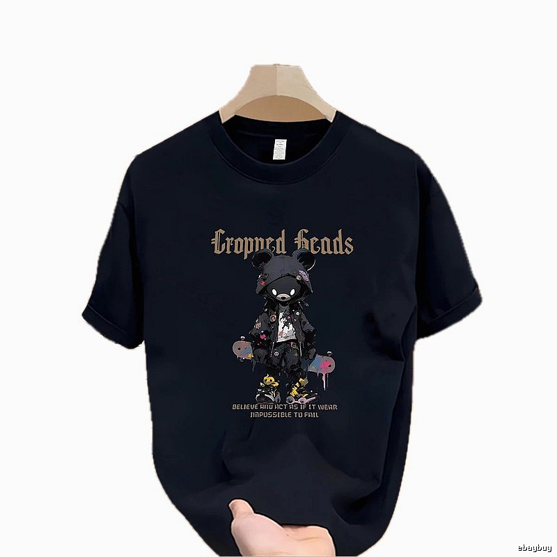 Gloomy Bear Streetwear Street-style Navy Blue Short-sleeve T-shirt