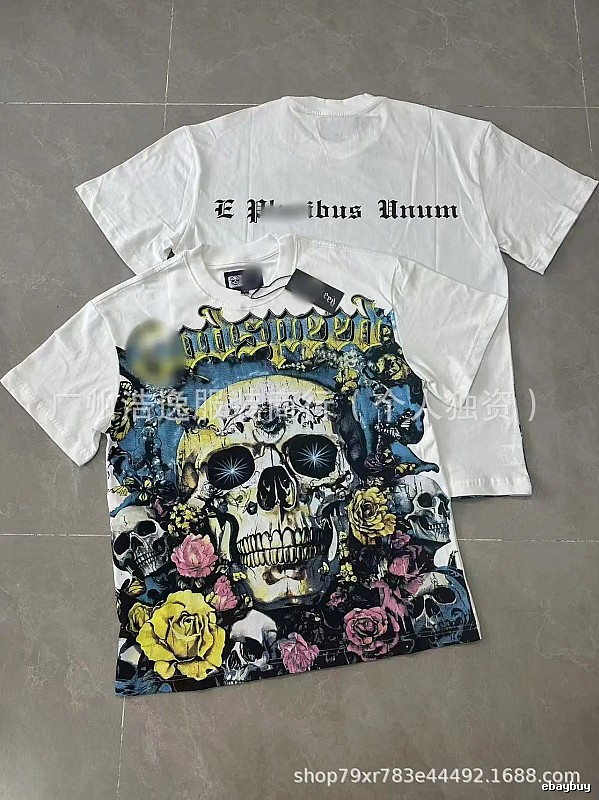 GOD Skull Print Dark Style White T-Shirt