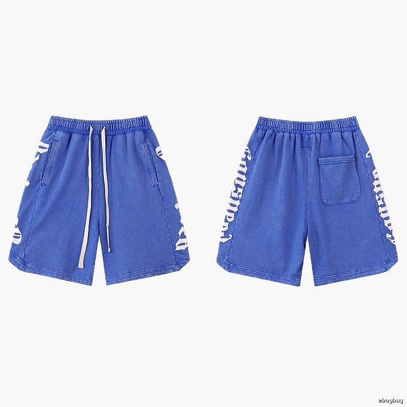 Godspeed Gothic Print Street Style Blue Shorts