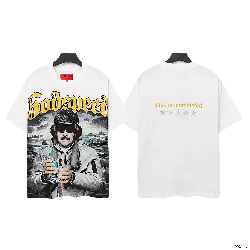 Godspeed Portrait Print Street Style White T-Shirt