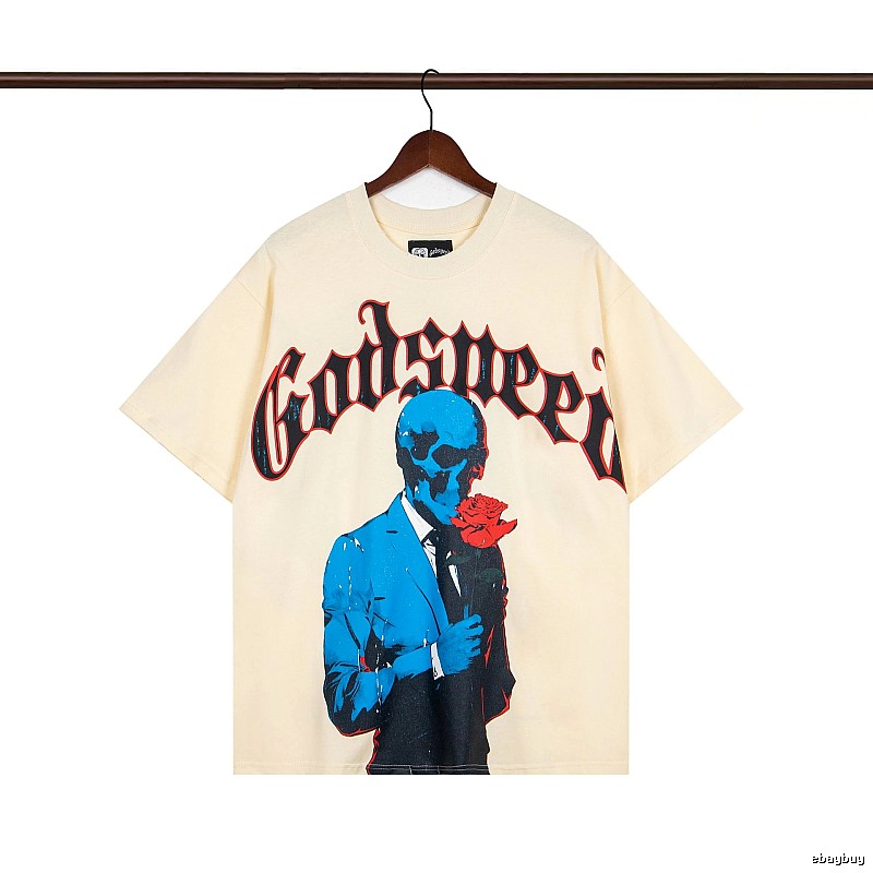 Godspeed Skull Print Street Style Beige T-shirt