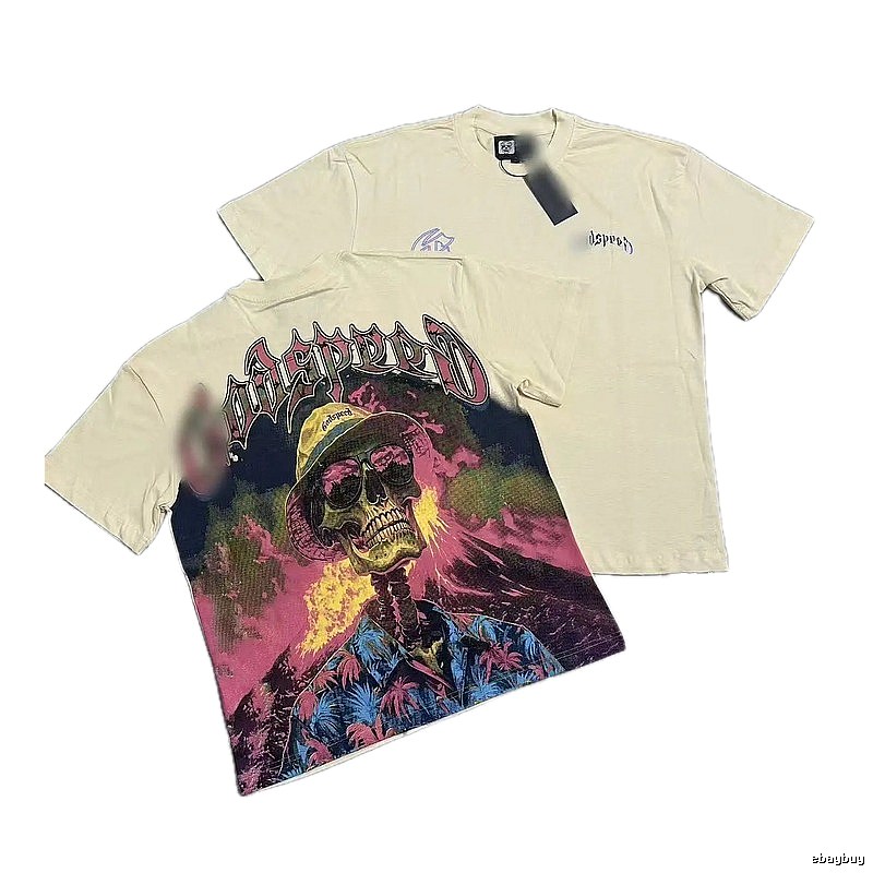 Godspeed Skull Print Vintage Beige T-Shirt