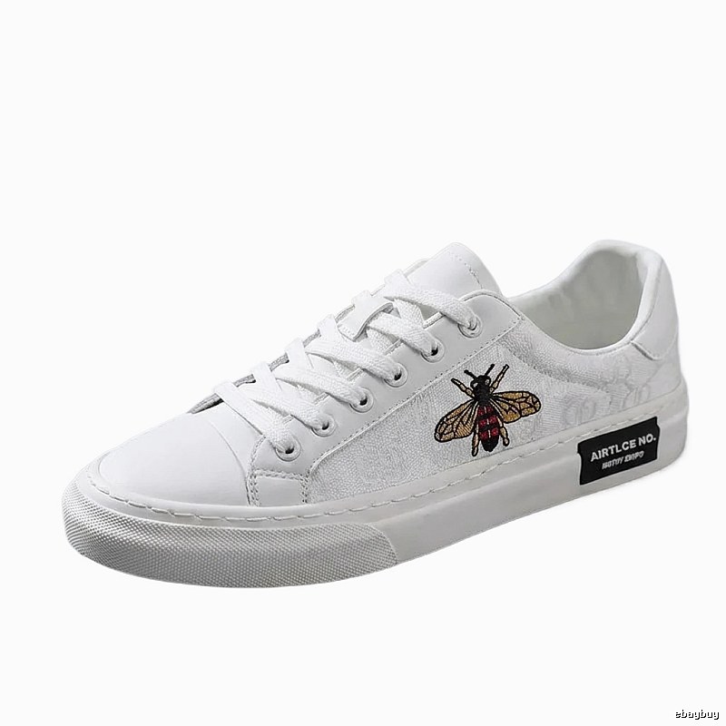 Gucci bee - embroidered small white shoes