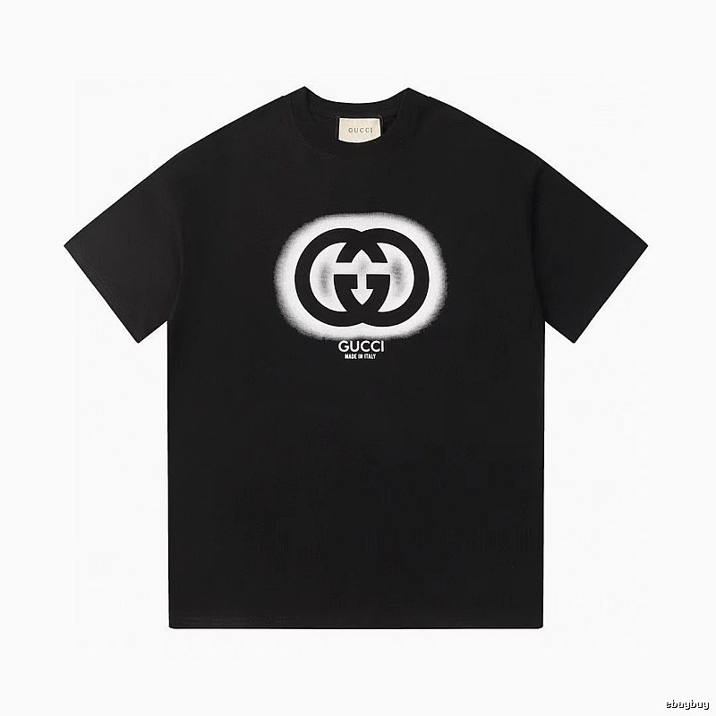Gucci Double G Print Vintage Style Black T-Shirt