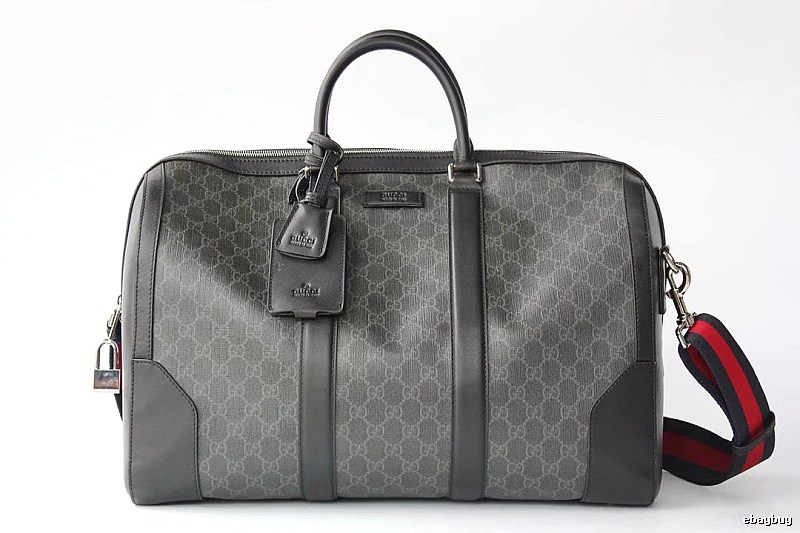 Gucci Duffel Bag with Gray GG Monogram Duffel for Streetwear Looks