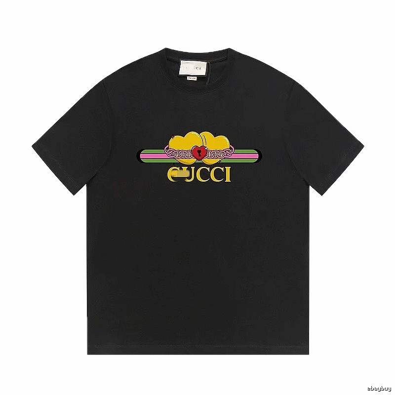 Gucci Heart Print Trendy Black Short-sleeved T-shirt