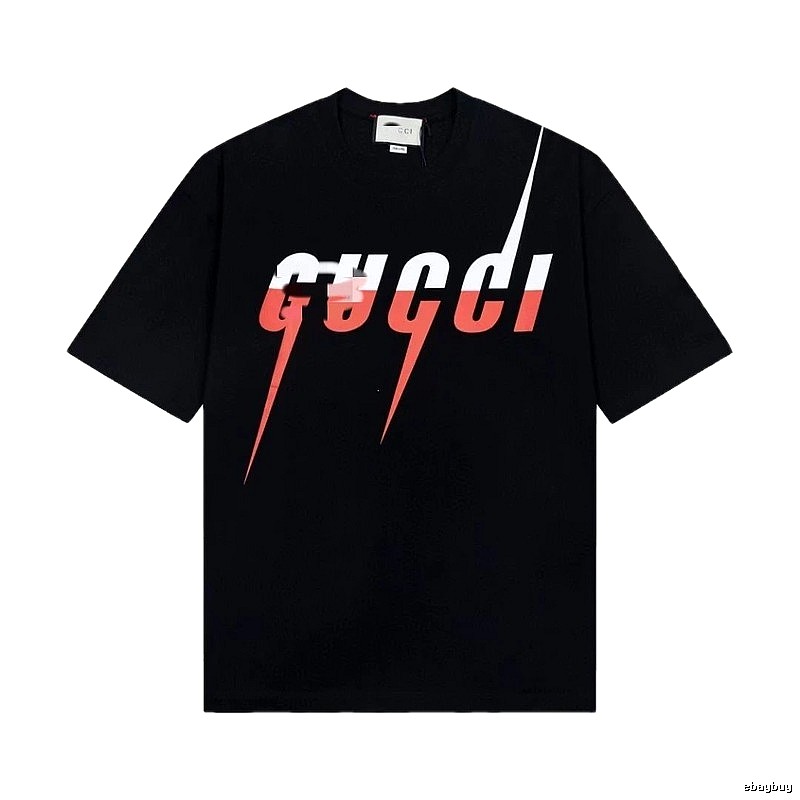 Gucci Lightning Print Trendy Style Black T-Shirt