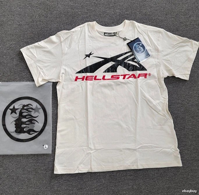 Hellstar Classic Print Street Style Off-white T-Shirt