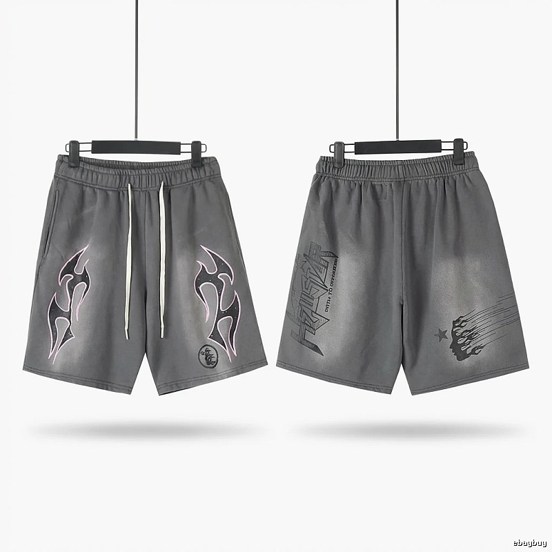 Hellstar dark-style grey shorts