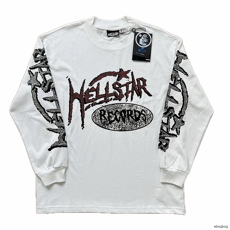 Hellstar dark style white long-sleeved shirt