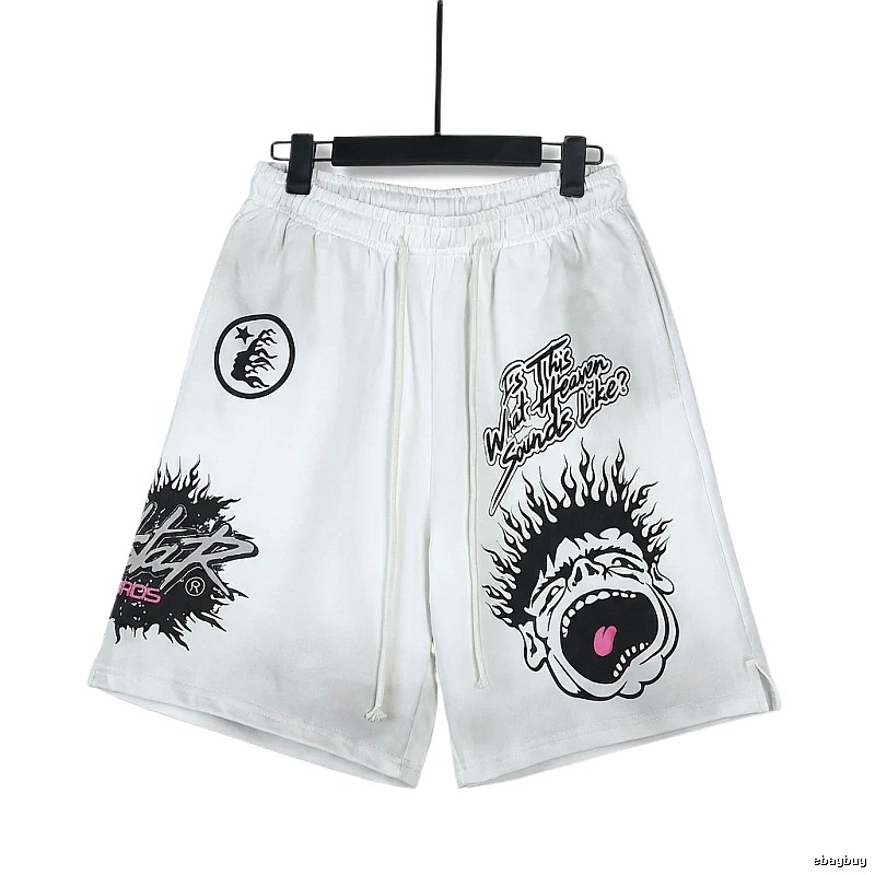 Hellstar dark style white shorts