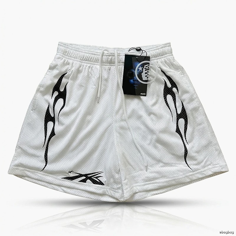 Hellstar Flame Trend Brand White Shorts