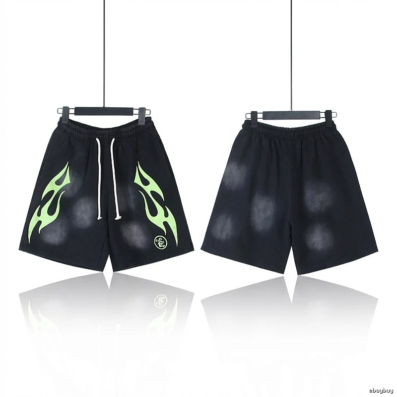 Hellstar Flame Wind Black Shorts