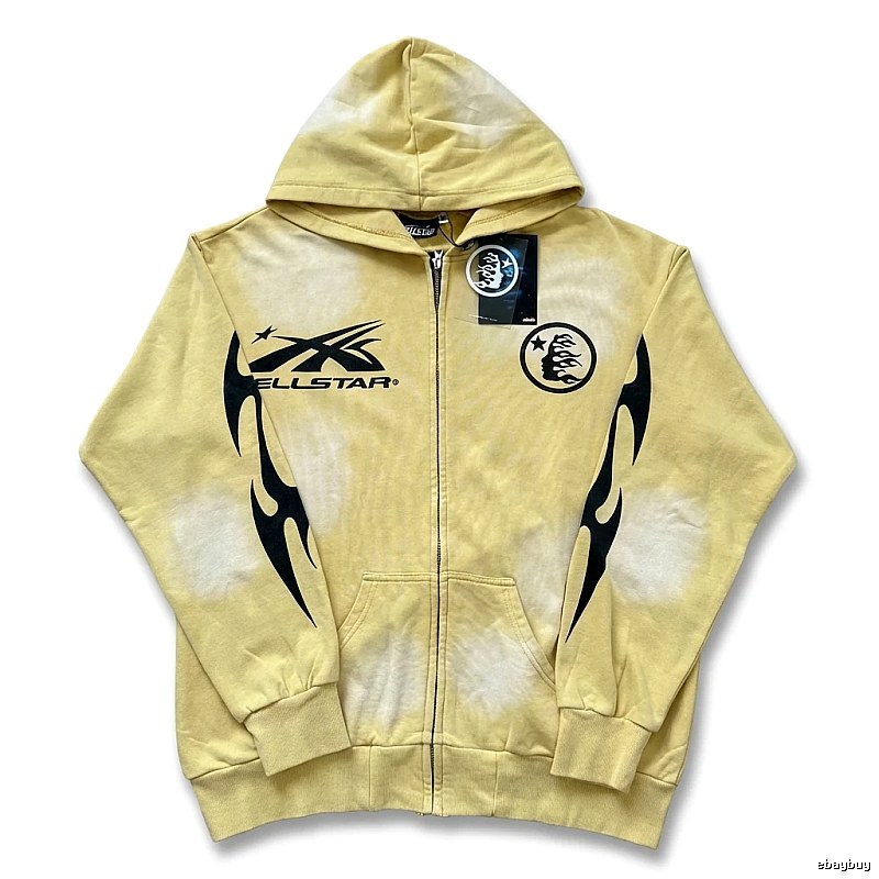 Hellstar Flame Wind Yellow Hoodie