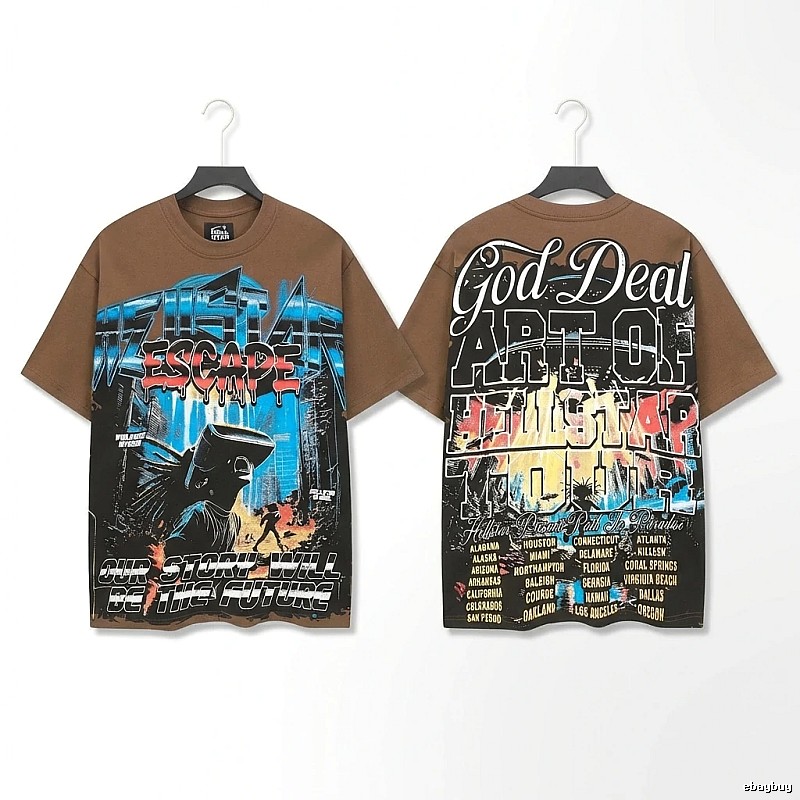 Hellstar Graffiti Style Brown T-shirt
