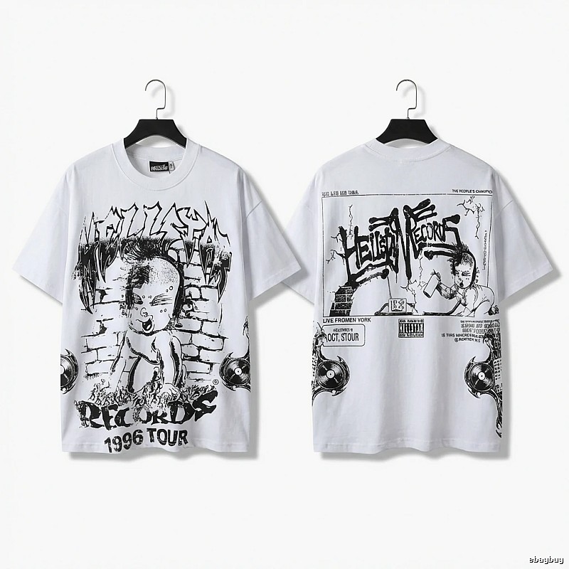 Hellstar graffiti-style white T-shirt