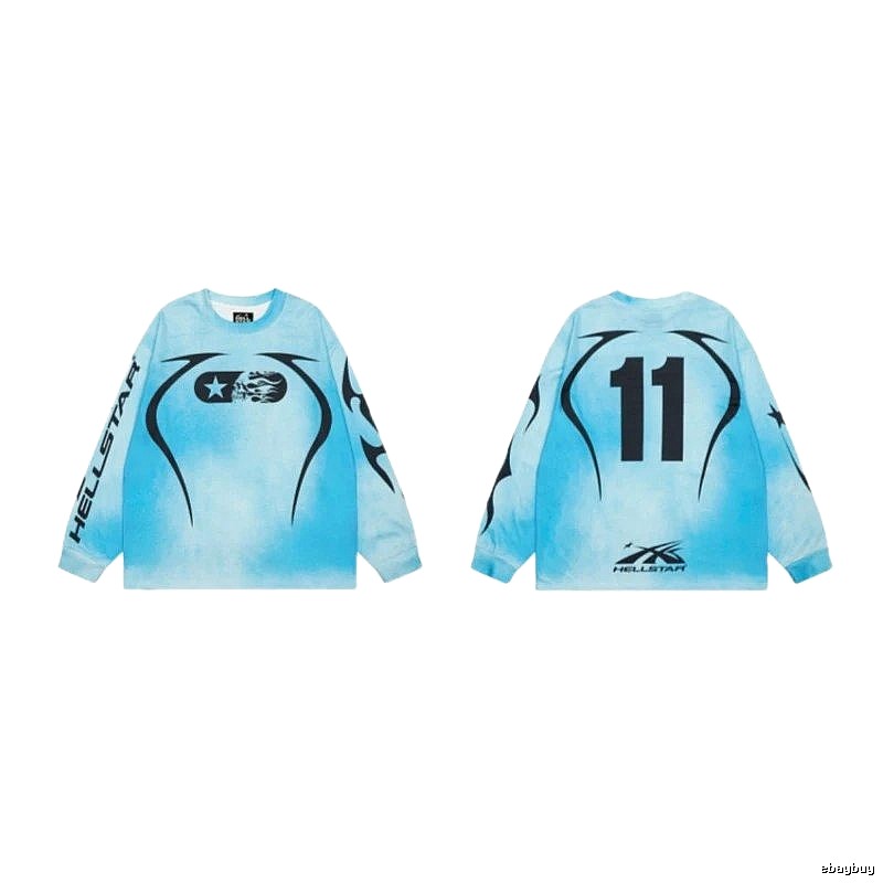 Hellstar No.11 Street Style Tie-dye Blue Long Sleeve
