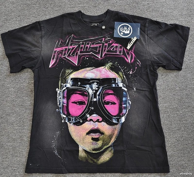 Hellstar Portrait Print Street Style Black T-Shirt