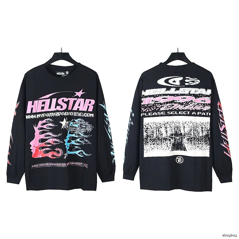Hellstar Printed Trendy Black Long-Sleeve