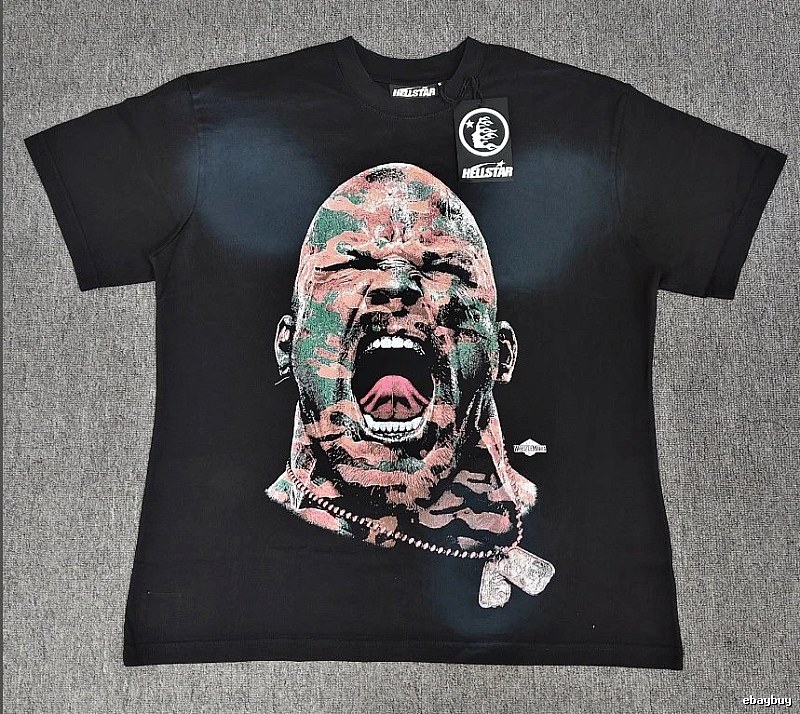 Hellstar Tyson Printed Street Style Black T-Shirt