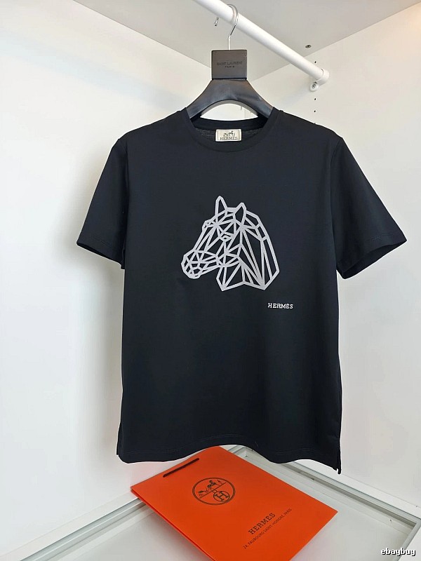 Hermès geometric style black T-shirt
