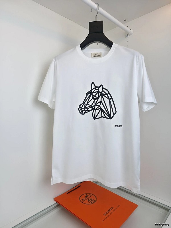 Hermès geometric style white T-shirt