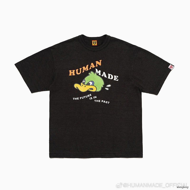 HUMAN MADE Green Duck Print Vintage Black T-Shirt