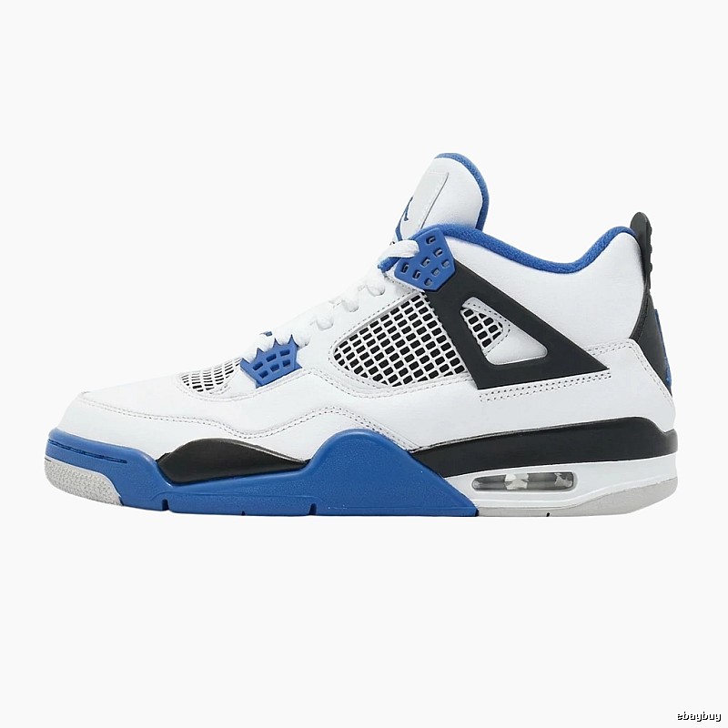 Jordan 4 Blue-White-Black Athletic Shoes