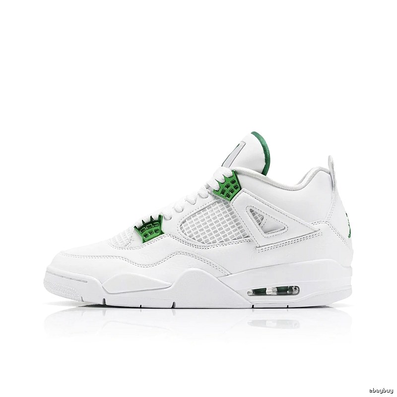 Jordan 4th generation trendy and cool style white-green shoes