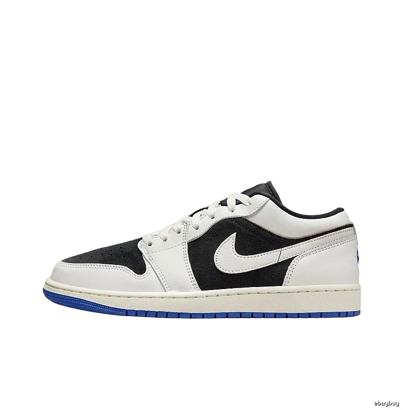 Jordan AJ1 black-white-blue sports shoes