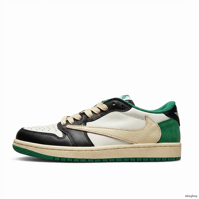Jordan AJ1 Retro Style Black-Green-White Shoes