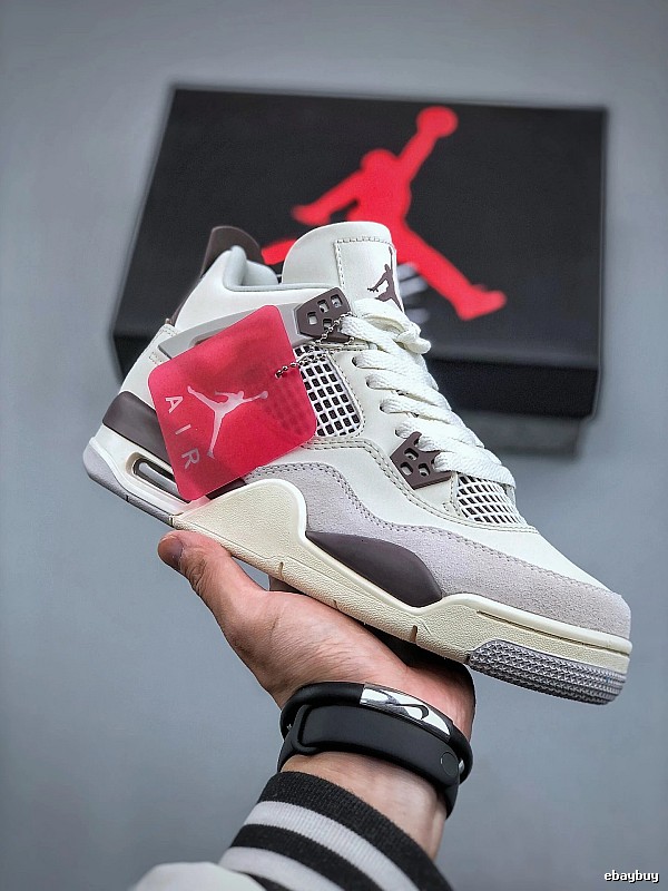 Jordan Basketball High-Tops in White and Gray, Finished with Perforated Toe