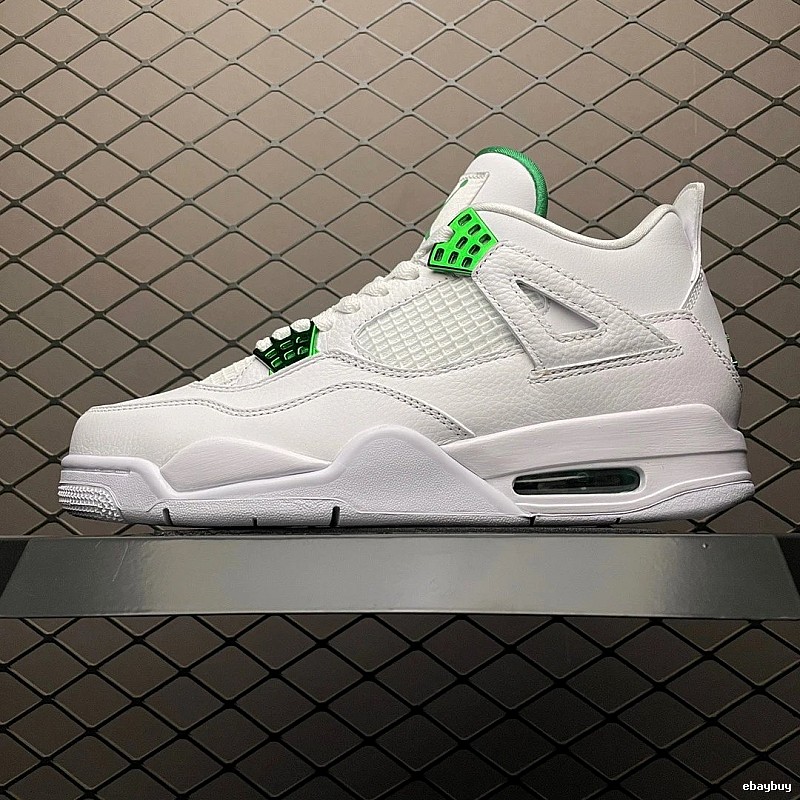 Jordan Basketball High-Tops in White and Green, Finished with Perforated Toe