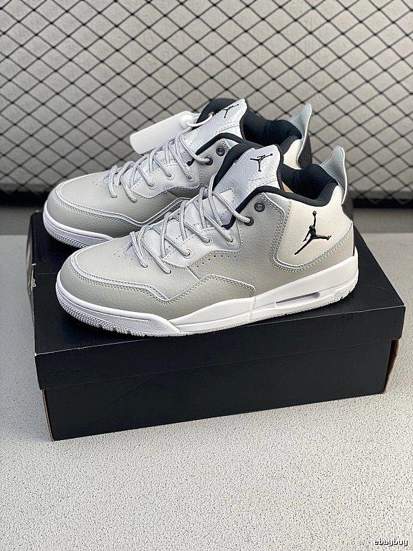 Jordan Gray and White Everyday Court Profile Low-Top Sneakers