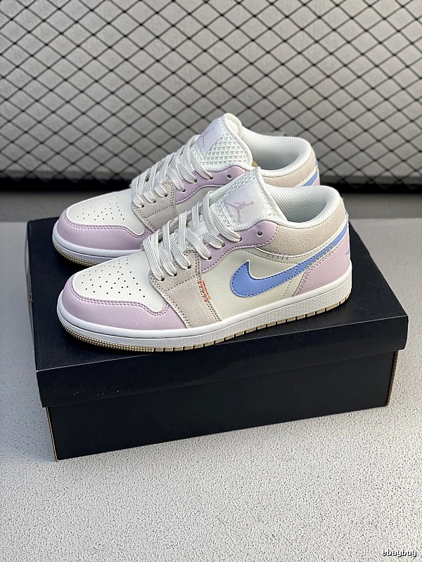 Jordan Low-Top Sneakers, White and Pastel and Clean Low Profile