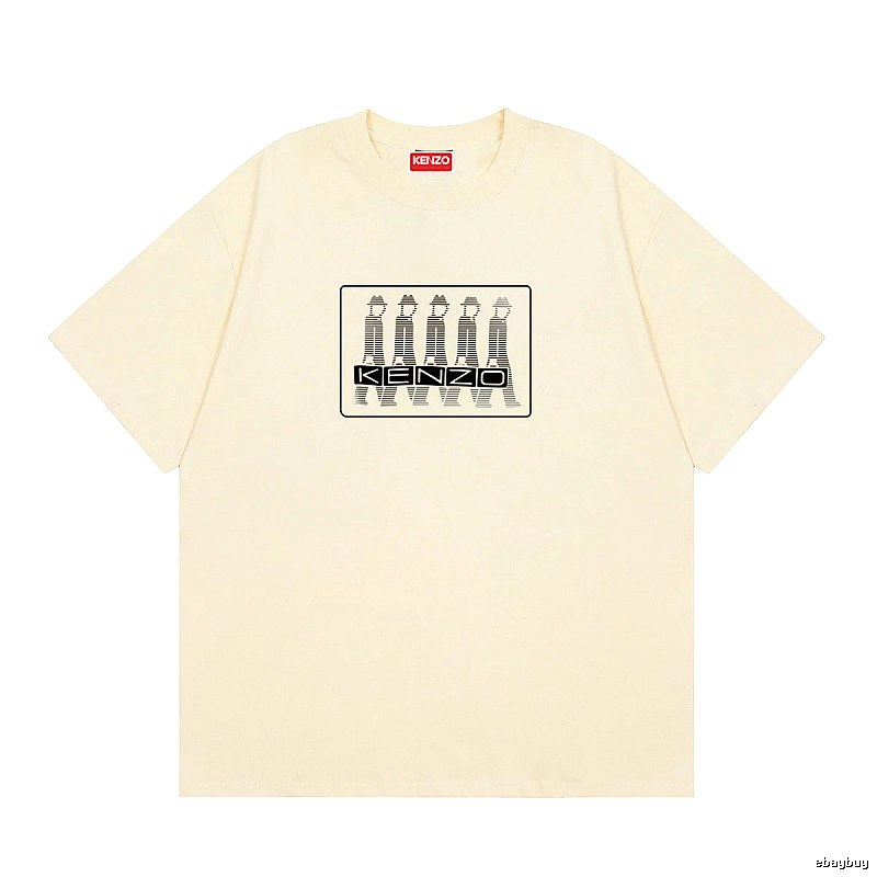 KENZO Character Print Casual Style Beige T-shirt