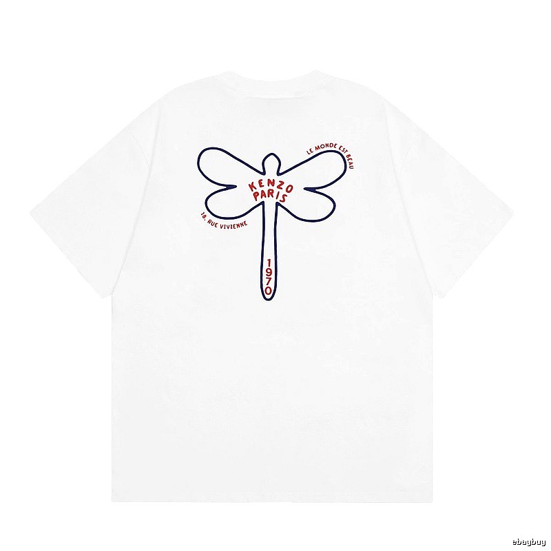 KENZO Dragonfly Print Casual White T-Shirt