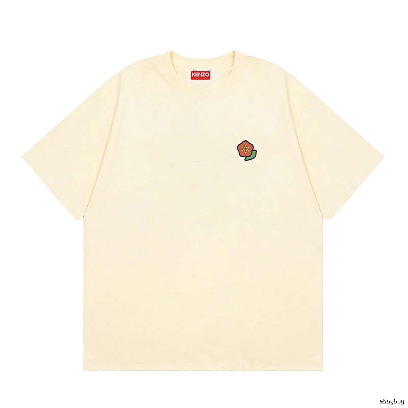 KENZO Embroidered Little Flower Casual Style Off-white T-shirt