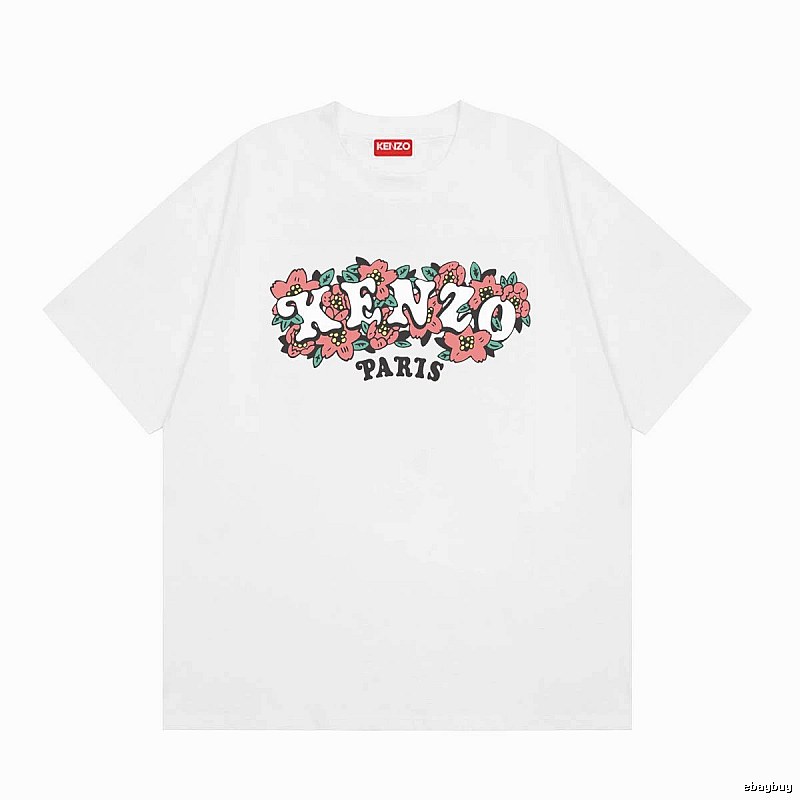 KENZO Floral Collection Street Style White Short-sleeve T-shirt