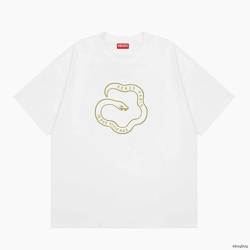 KENZO Spirit Snake Print Casual Style White T-Shirt