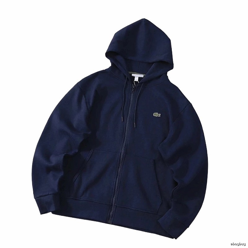 Lacoste basic casual style navy blue hoodie