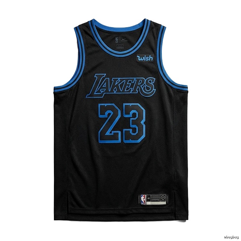 LBJ Lakers retro black and blue jersey