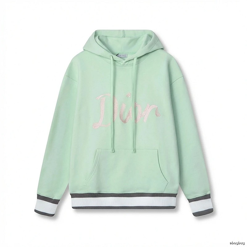 Light green hoodie with Dior letter print