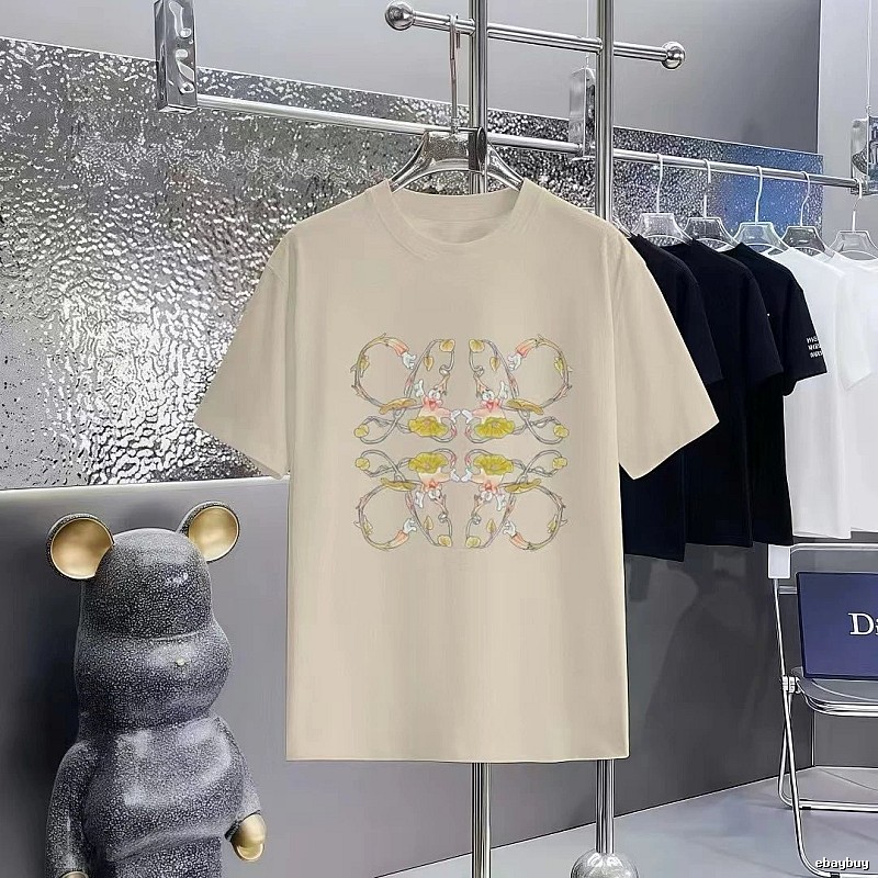 LOEWE Floral Print Casual Off-white T-shirt
