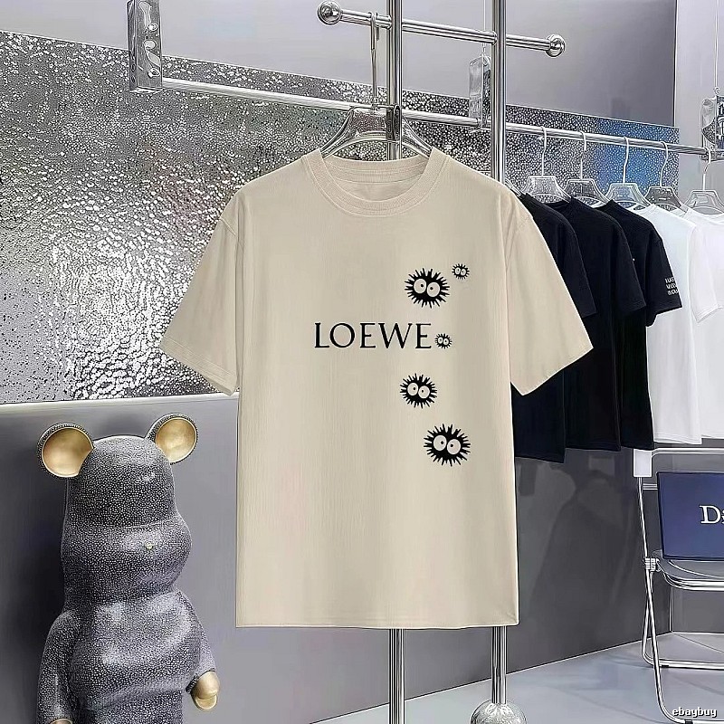 LOEWE x My Neighbor Totoro Collaboration Casual-style Beige Short-sleeve T-shirt