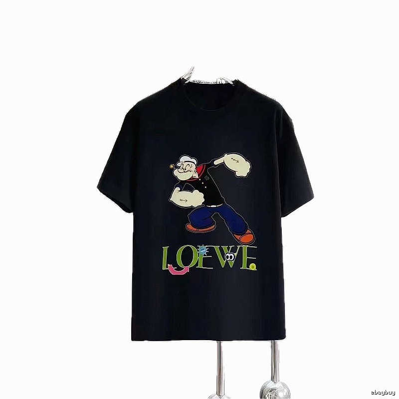 LOEWE x Popeye Co-branded Trendy Black Short-sleeve T-shirt