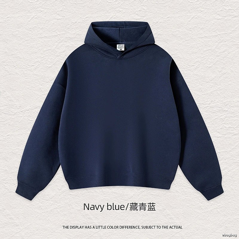 Logo Detail Blank pullover hoodie Black Minimal A with Relaxed Feel