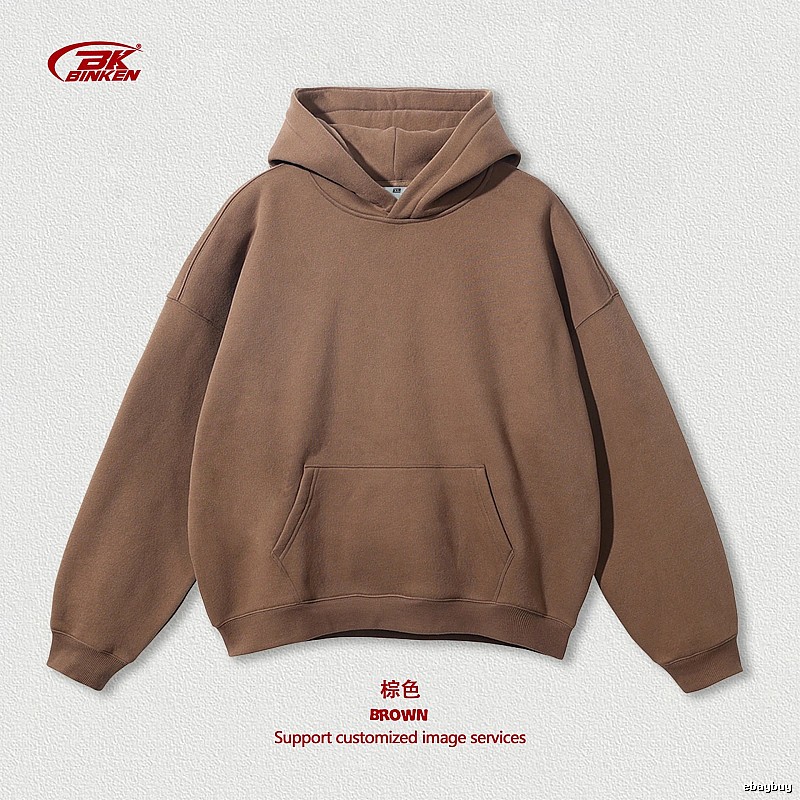 Logo Detail Pullover hoodie Navy Blank Kangaroo with Relaxed Feel